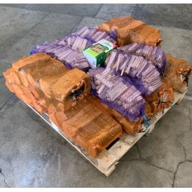 10 Nets Of Kiln Dried Ash Logs 50 Flamers & 6 Bags Kindling