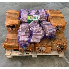 10 Nets Of Kiln Dried Birch Logs 50 Flamers & 6 Bags Kindling