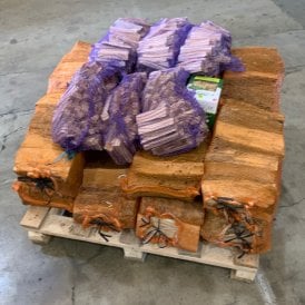 15 Nets Of Kiln Dried Birch Logs 50 Flamers & 6 Bags Kindling