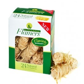 Box Of 24 Natural Wood Wool Flamers ADD TO YOUR ORDER