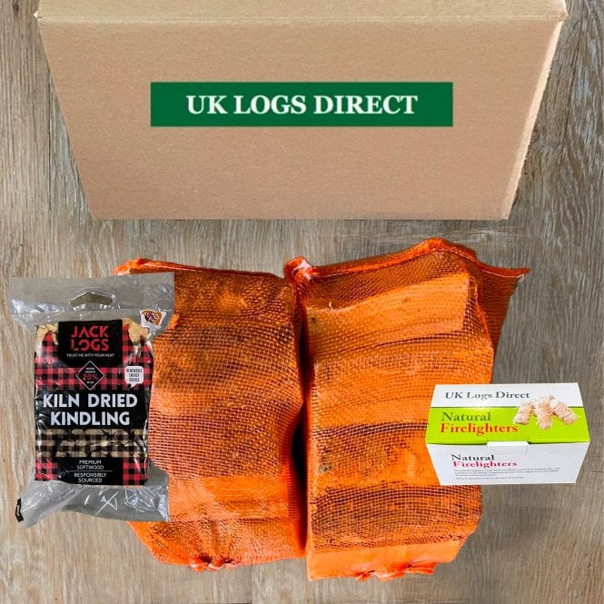 Box Of Kiln Dried ASH Nets Kindling Firelighters DELIVERED