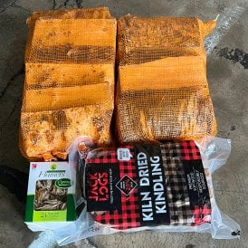 Fire Pit Bundle 2 Nets Of Logs 24 Flamers 1 Bag Kindling DELIVERED