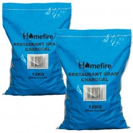 Homefire Restaurant Grade Lumpwood Charcoal Two 12kg Bags DELIVERED