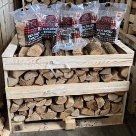 Kiln Dried Oak Logs Half Crate Plus 6 Bags Of Kindling